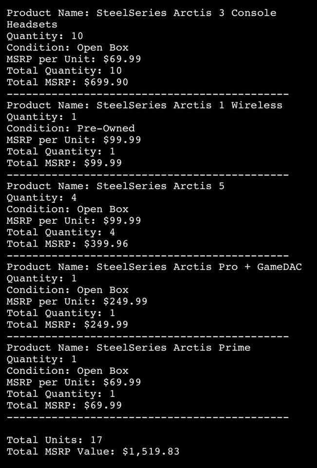 Electronics Lot Of Gaming Headsets 17x -EST RETAIL $1519- 83.28% SAVINGS